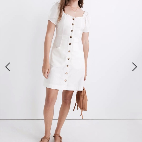 Madewell Dresses & Skirts - Sold! ❤️Madewell Linen-Cotton Puff-Sleeve Mini Dress
